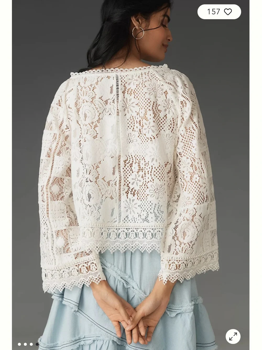 Anthropologie Ivory Crochet Lace Blouse